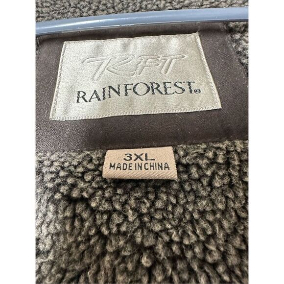 Vintage RAINFOREST Men’s Faux Shearling Lined Vest Size 3XL Brown - Picture 7 of 12